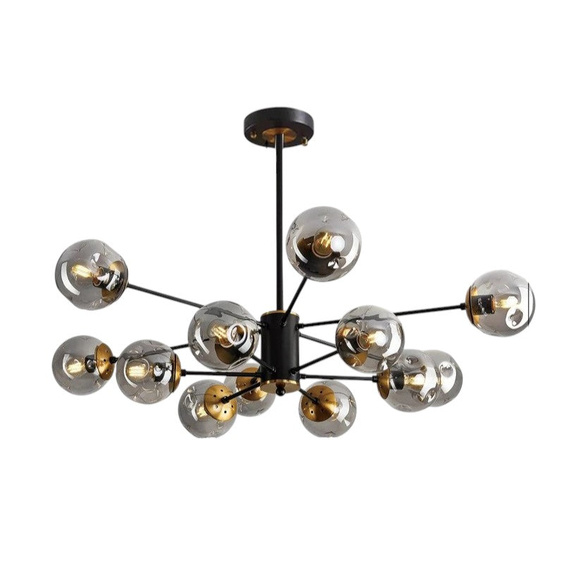 Lustre scandinave Ida verre fer noir salon salle à manger suspension moderne design éclairage forme sphérique | Restfield