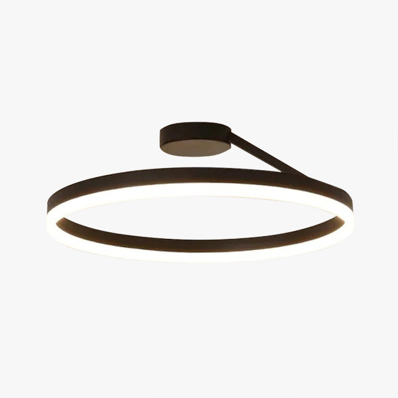 Deckenleuchte LED Ring Metall Acryl Schwarz Weiß Dimmbar Wohnzimmer Schlafzimmer 50cm | Restfield
