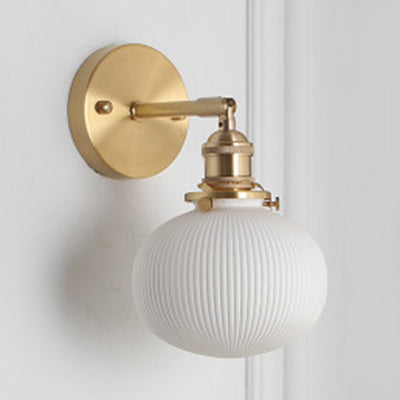 Porseleinen Wandlamp met Messing Fitting Ø12,7-21,6cm 1 Lichtpunt Modern Design Keramiek Wandverlichting E26/E27 | Sansoti