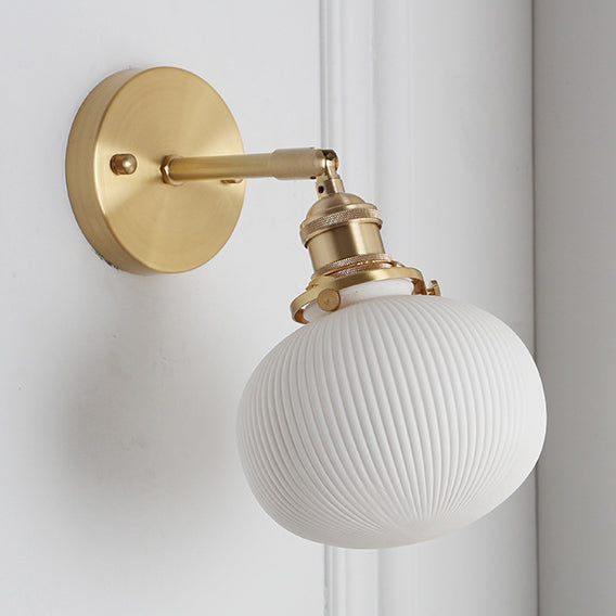 Porseleinen Wandlamp met Messing Fitting Ø12,7-21,6cm 1 Lichtpunt Modern Design Keramiek Wandverlichting E26/E27 | Sansoti
