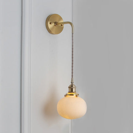 Porseleinen Wandlamp met Messing Fitting Ø12,7-21,6cm 1 Lichtpunt Modern Design Keramiek Wandverlichting E26/E27 | Sansoti