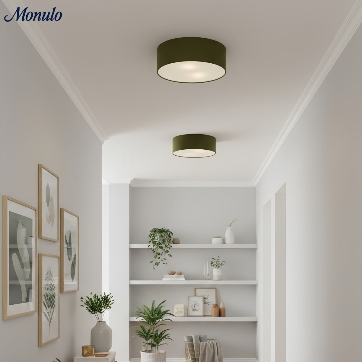 Plafondlamp met Linnen Kap – Drumvorm Ø30/45cm – Modern Scandinavisch Design – Elegante Verlichting Woonkamer Slaapkamer Eetkamer | Sansoti