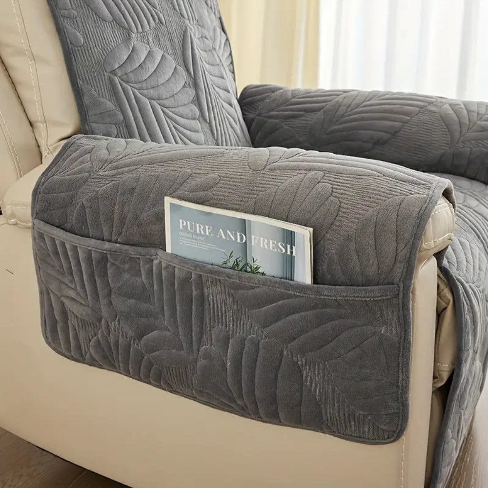 Stoelhoes voor Relaxstoel met Bladpatroon – Universele Slipcover voor Fauteuil Bescherming tegen Vlekken – Antislip Hoes met Groen Motief | Sansoti