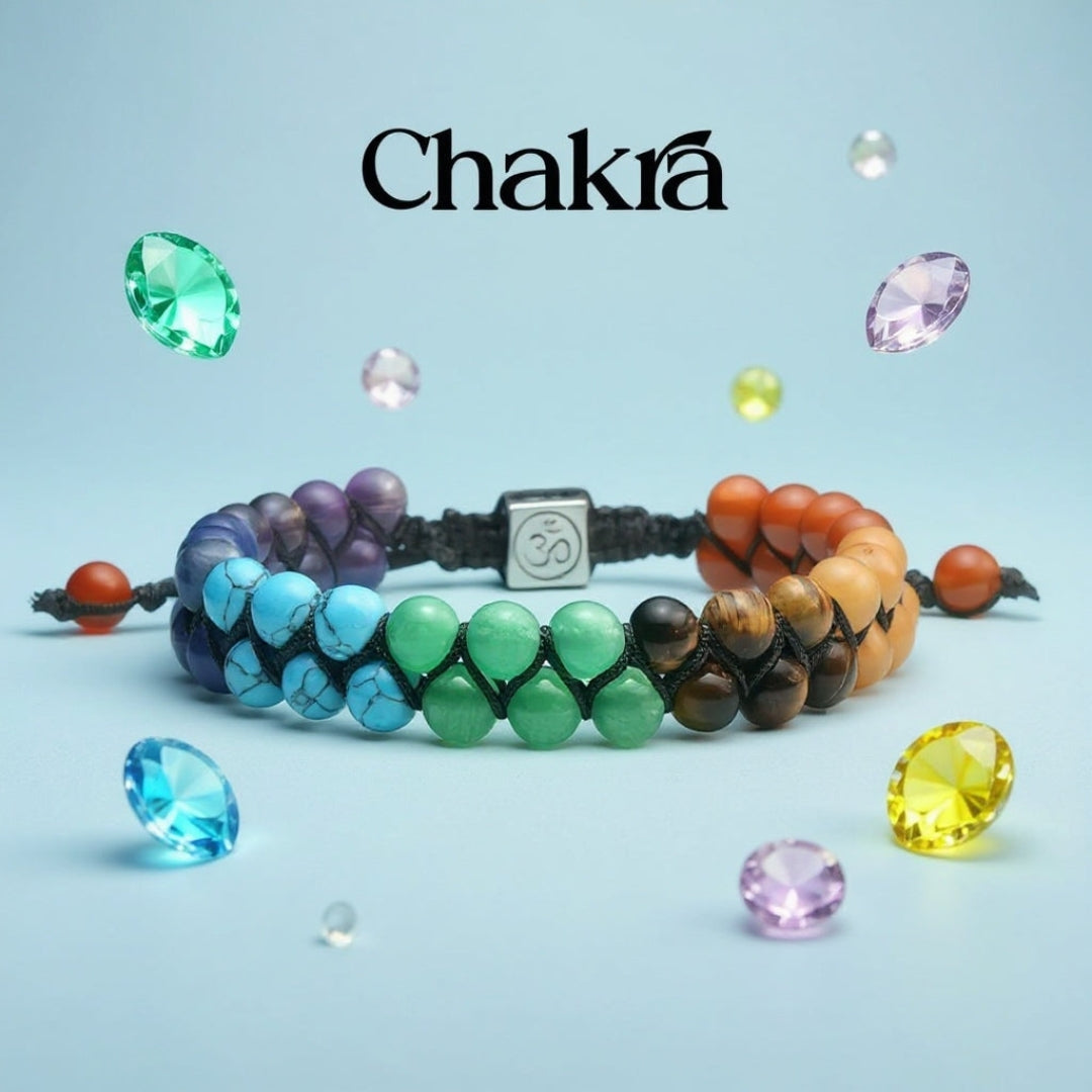 Verstellbares Chakra-Armband Naturstein-Energieperlen Meditation Yoga Spiritualität Wohlbefinden Unisex-Schmuck | Sansoti