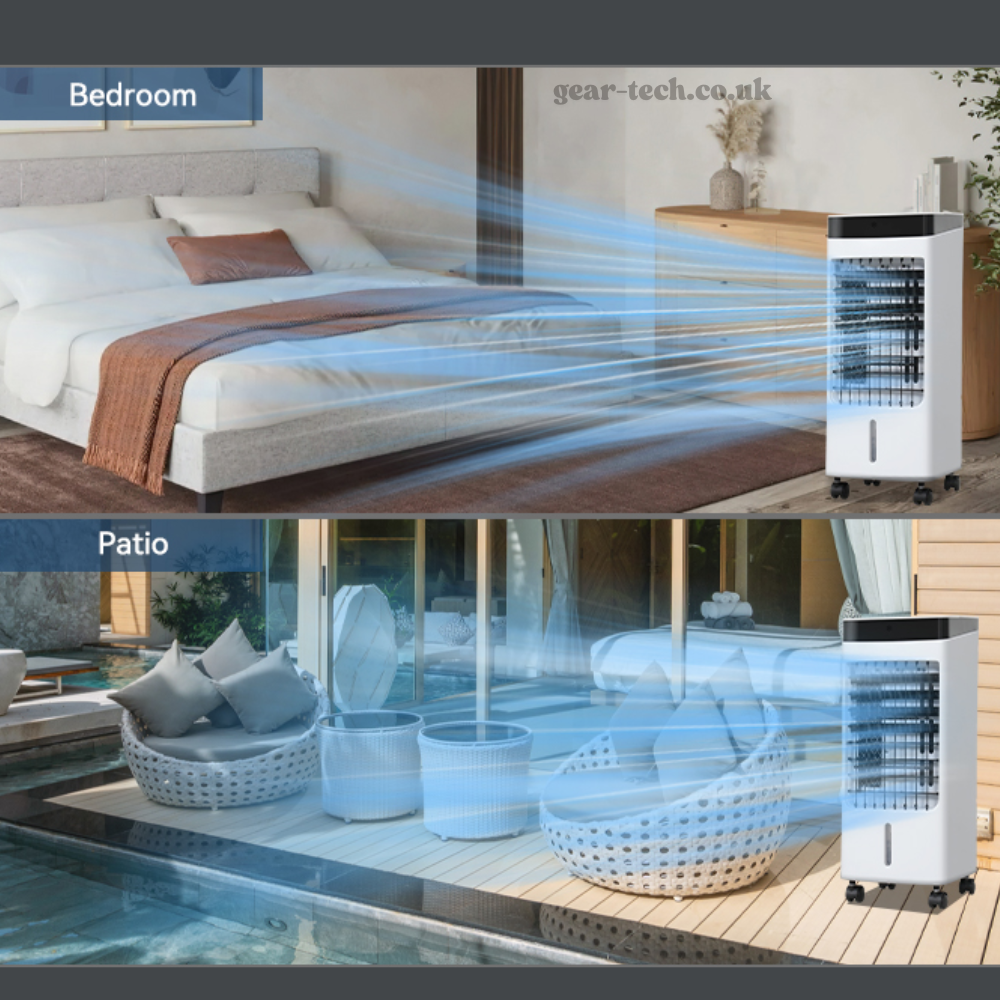 Draagbare Raambloze Aircooler met Afstandsbediening – 3-in-1 Luchtkoeler, Ventilator en Bevochtigingsfunctie voor Thuis en Kantoor | Sansoti