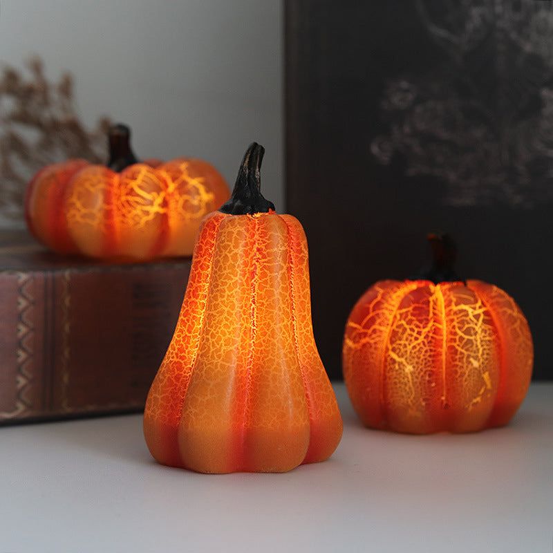 Halloween-Kürbis-Dekolampe LED Orangefarbenes Leuchten Stimmungsbeleuchtung Batterie Gruselig Innenbereich Außenbereich Garten | Sansoti