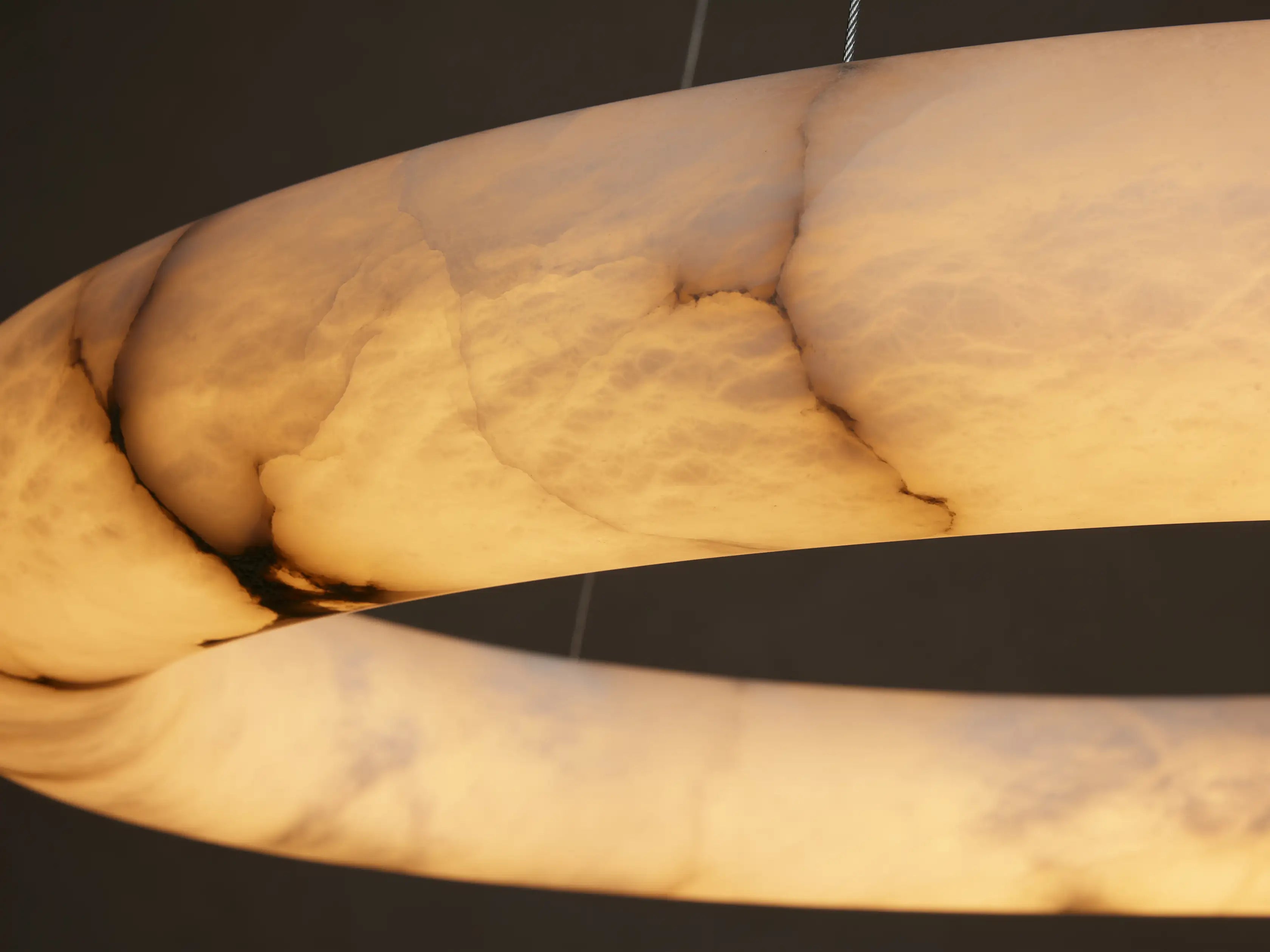 Ronde Kroonluchter Albast 91cm Dimbaar LED Geïntegreerd Hangend Plafondlamp Modern Design Woonkamer Eetkamer | Sansoti