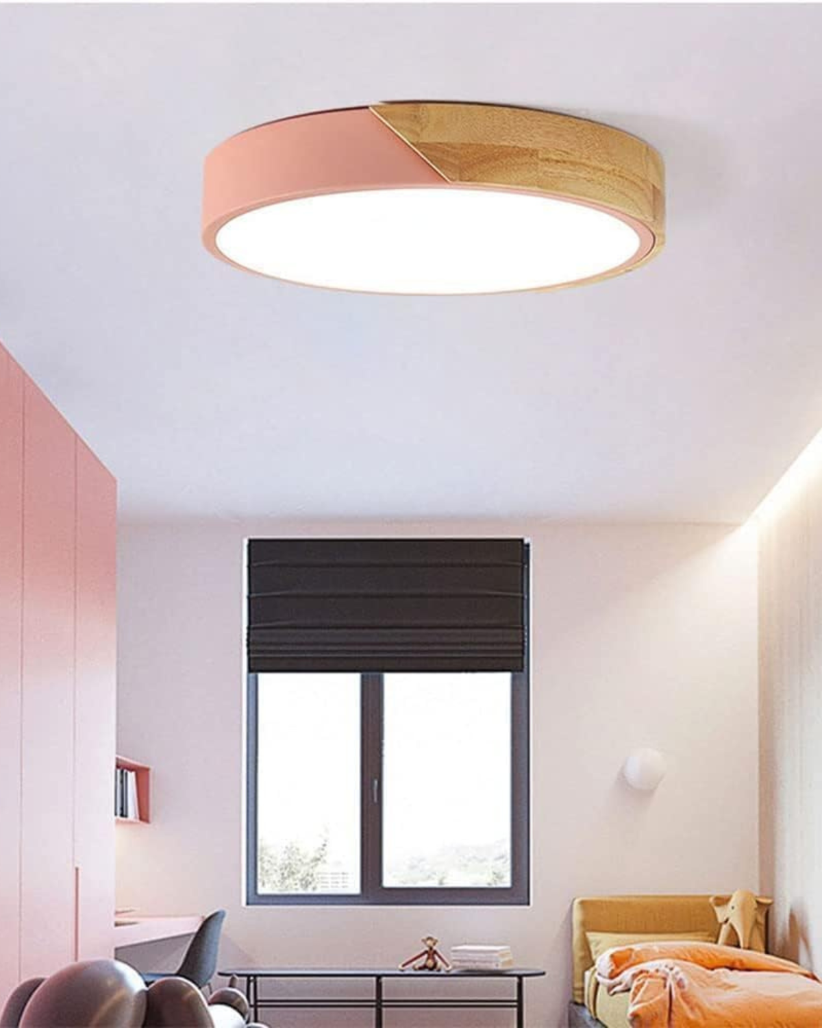 Moderne runde Deckenleuchte mit Holz-Akzent und LED-Beleuchtung – minimalistische Designlampe in 23 30 40 50 und 60 cm | Restfield
