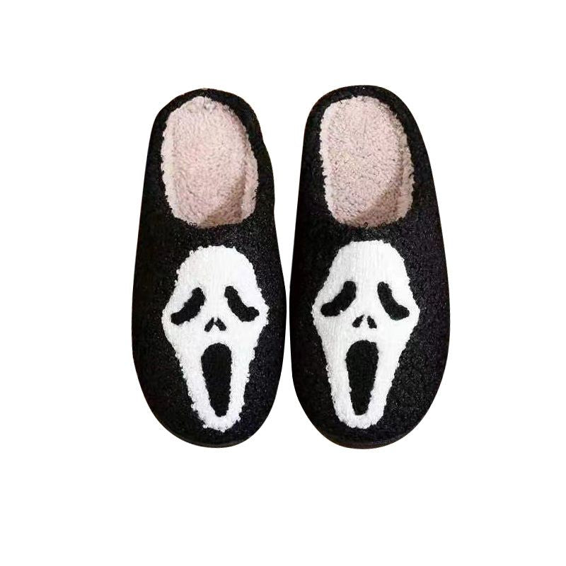 Halloween-Hausschuhe mit Kürbis- oder Geistermotiv, rutschfester Sohle, warmem Plüsch, bequem, unisex, Größe 37-44 | Sansoti