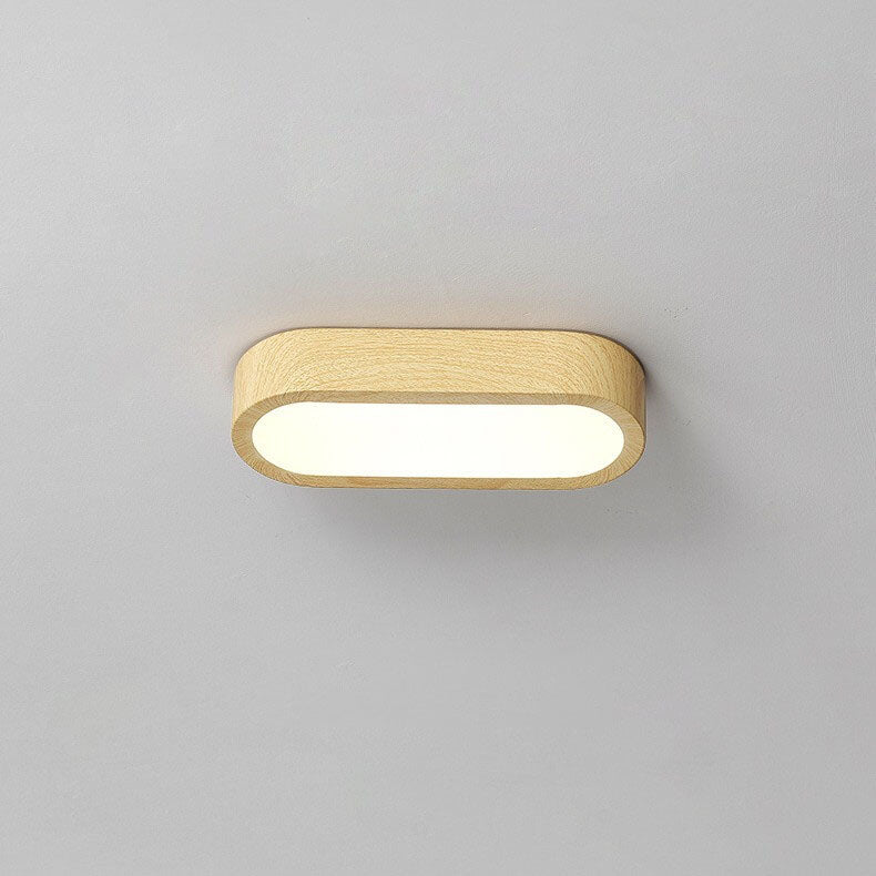 Plafondlamp Hout met Ingebouwde LED 8W – Moderne Flush Mount Verlichting in Natuurlijke Houtnerf Finish | Sansoti