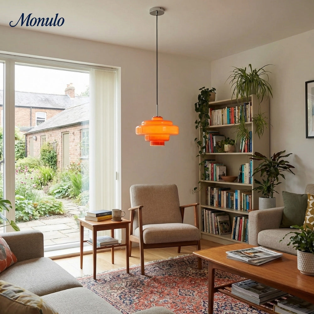 Gekleurde Glazen Hanglamp met Verstelbare Ophanging – Moderne Lichtpunt voor Eetkamer Keuken Woonkamer | Sansoti