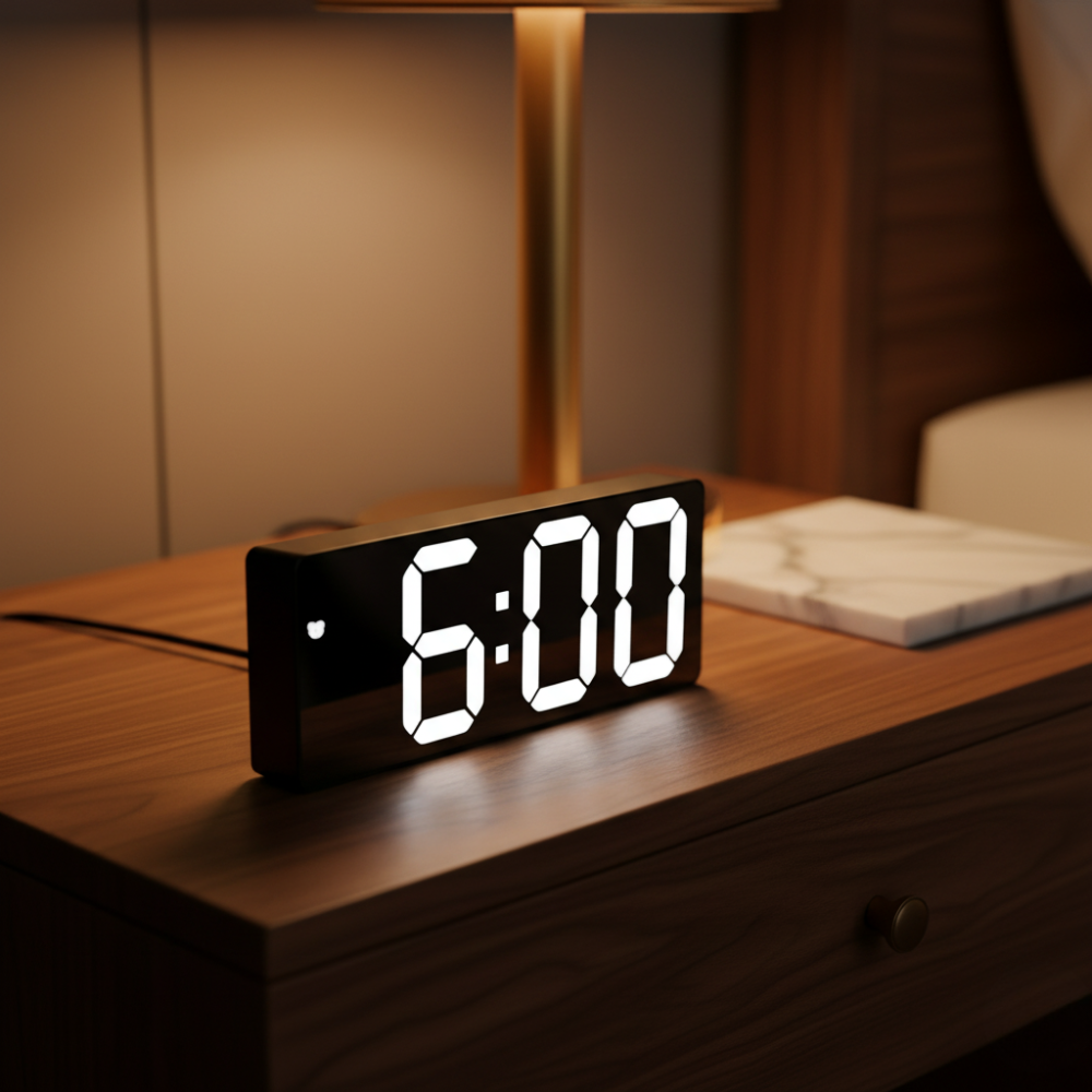 Digital Alarm Clock with Bright LED Display, Temperature Display and Alarm for Bedroom, Office and Bedside Table | Sansoti
