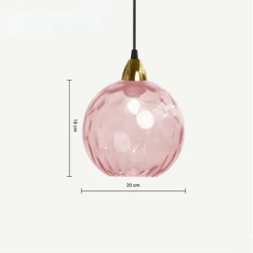 Szklana lampa wisząca w kształcie kuli z trzonkiem E27 i ciepłym światłem do salonu, jadalni i sypialni, oświetlenie nastrojowe, designerska | Sansoti