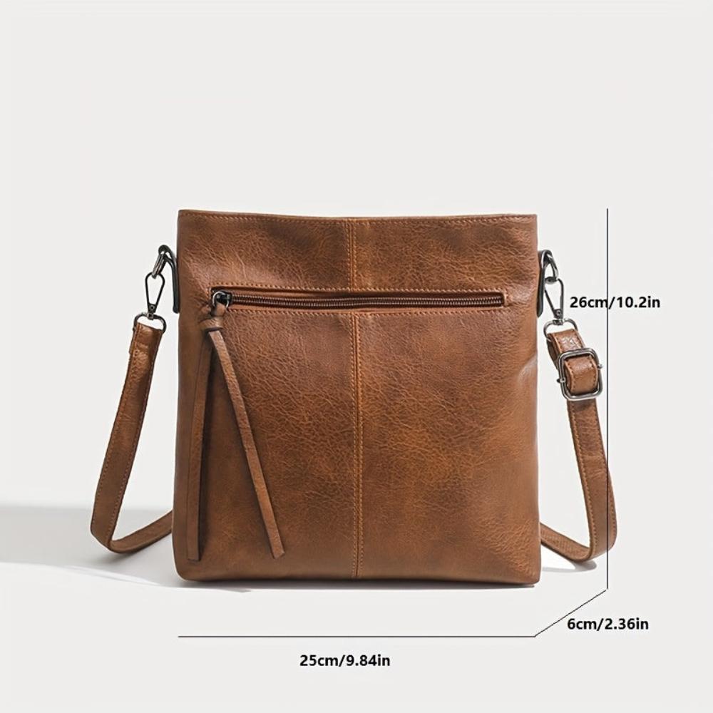 Vierkante Retro Schoudertas Bruin Crossbody Damestas Compacte Stijlvolle Schoudertas Dagelijks Gebruik | Sansoti