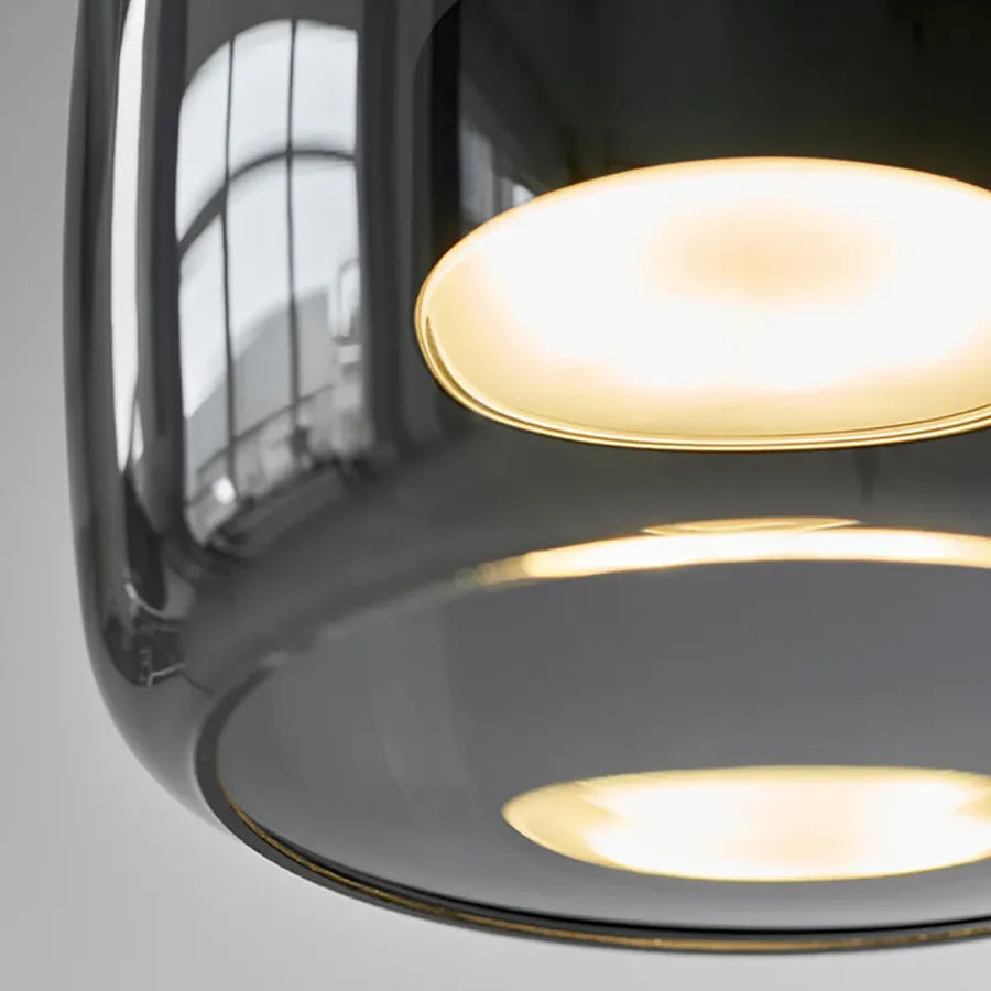 Suspension nordique verre LED cognac gris fumé Scandinave | Restfield