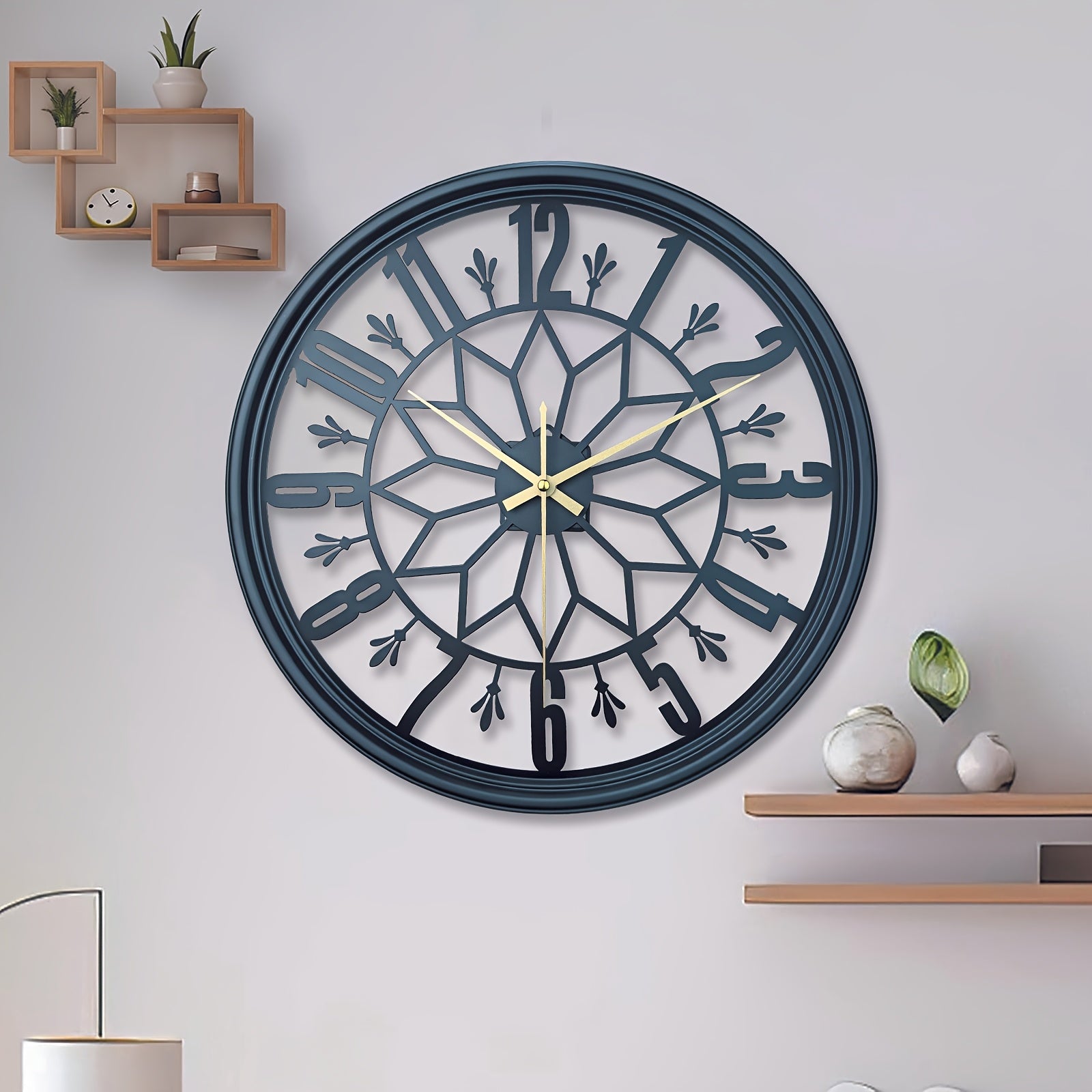 Industriële Wandklok 30cm Vintage Metaal Stille Beweging | Sansoti