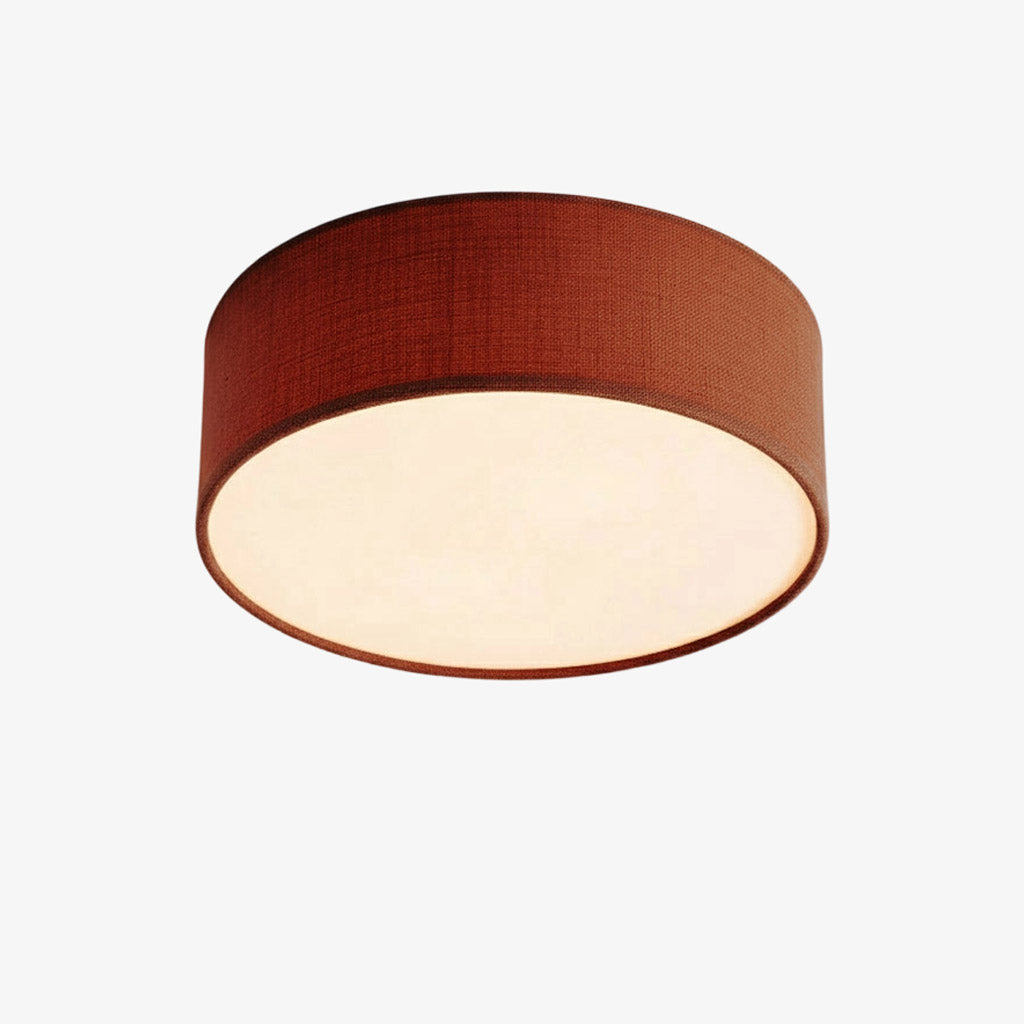 Linen ceiling lamp with drum shade, modern design, E27 socket, Scandinavian style, bedroom, living room | Sansoti
