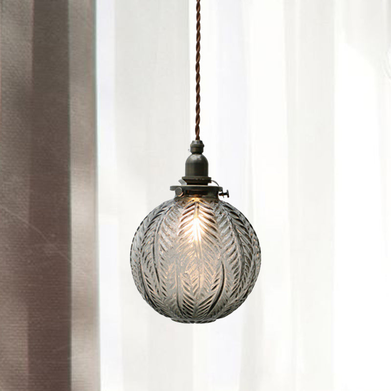Glazen Hanglamp met Veerdesign – Rookgrijs of Transparant Glas – E14 Fitting – Koloniale Stijl | Sansoti