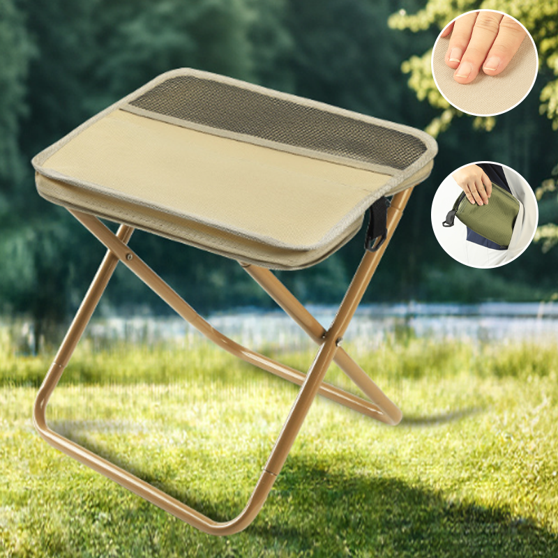 Opvouwbare Campingkruk met Rugsteun en Draagtas – Draagbaar Outdoor Zitmeubel voor Vissen, Wandelen en Picknick | Sansoti
