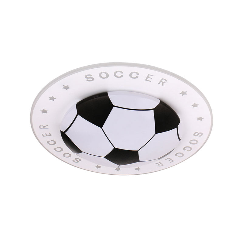 Plafonnier LED ballon de football chambre d’enfant 42 cm noir bleu acrylique spot de plafond éclairage sportif chambre de garçon | Sansoti