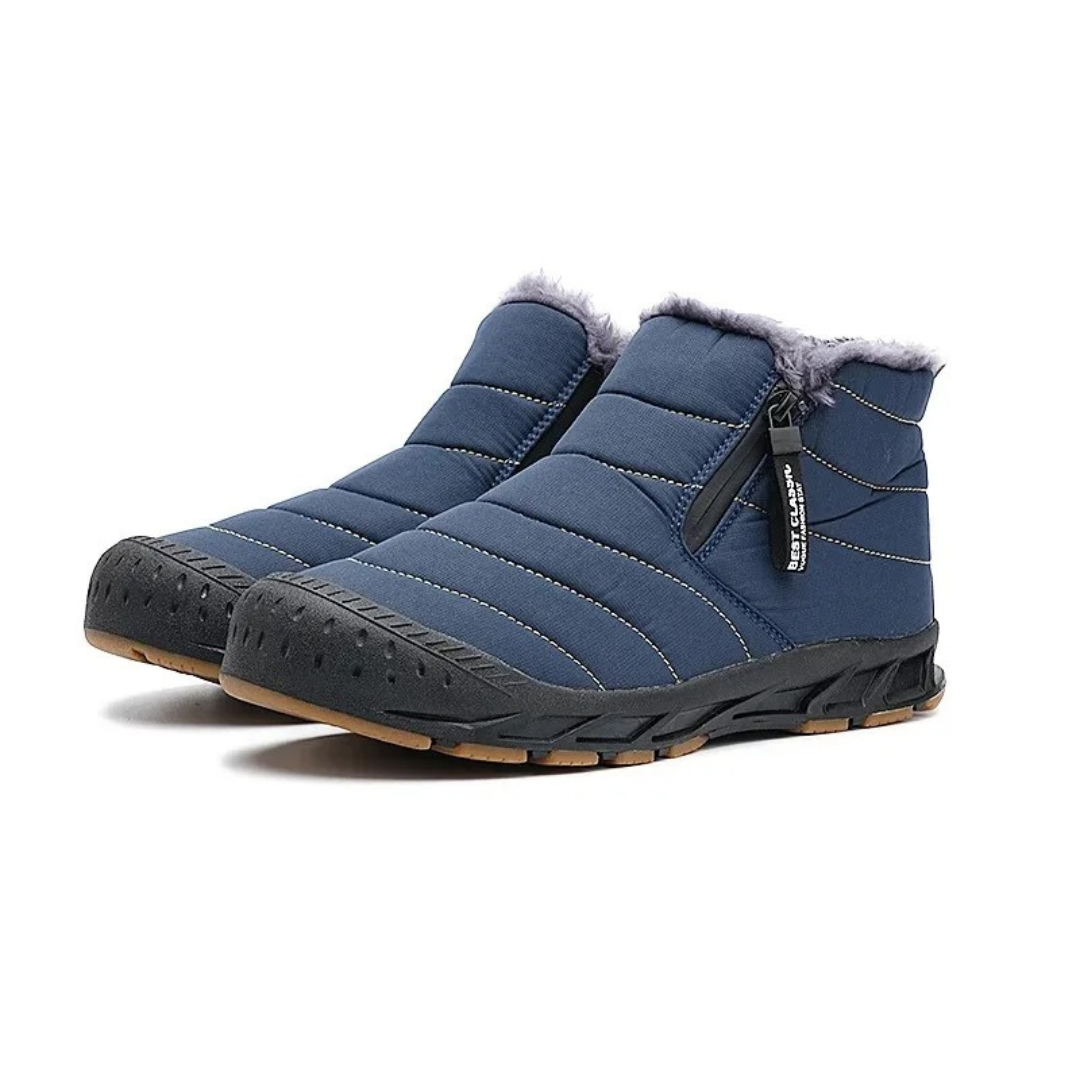 Waterproof Winter Boots Unisex Zipper Closure Fleece Lining Non-Slip Sole Snow Boots Men Women | Sansoti