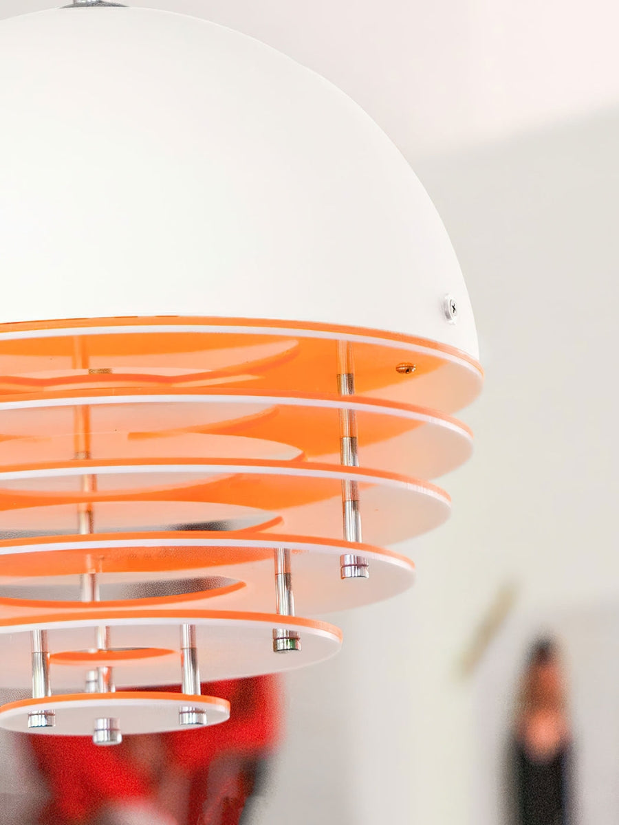 Stijlvolle Hanglamp Bauhaus Design Oranje-Wit Sfeerverlichting voor Moderne Interieurs | Sansoti