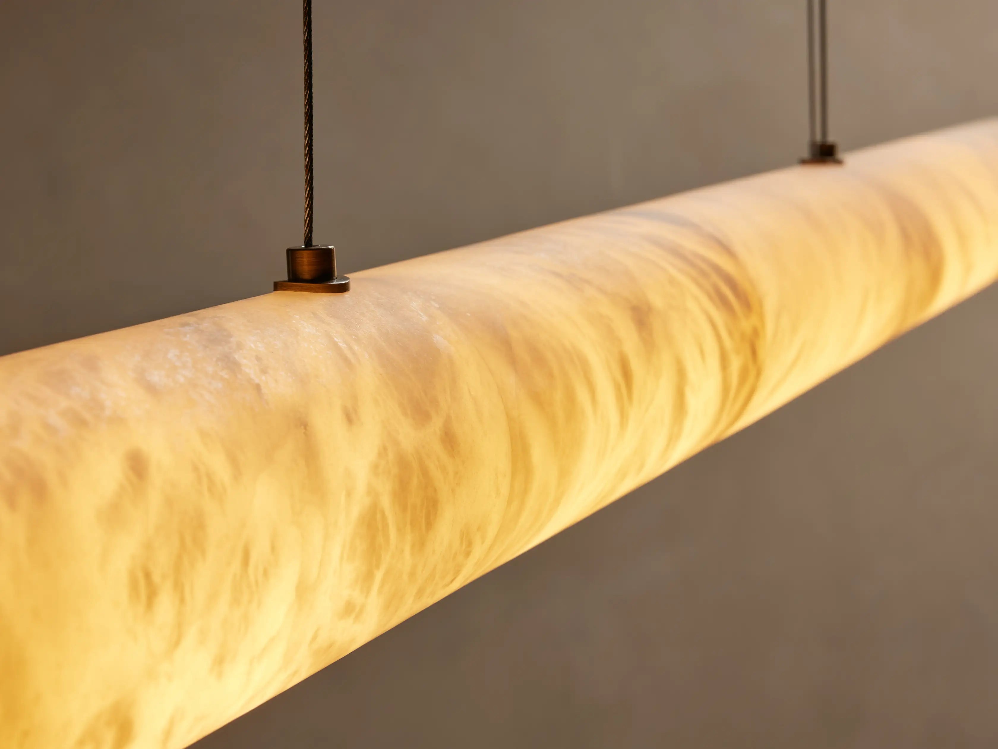 Lineaire Albast Kroonluchter 163cm Geïntegreerde LED Dimbaar Hanglamp Natuursteen Eetkamer Woonkamer Design | Sansoti