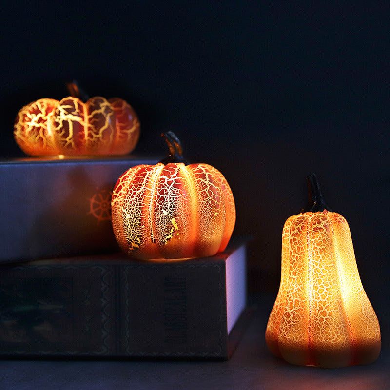Halloween-Kürbis-Dekolampe LED Orangefarbenes Leuchten Stimmungsbeleuchtung Batterie Gruselig Innenbereich Außenbereich Garten | Sansoti
