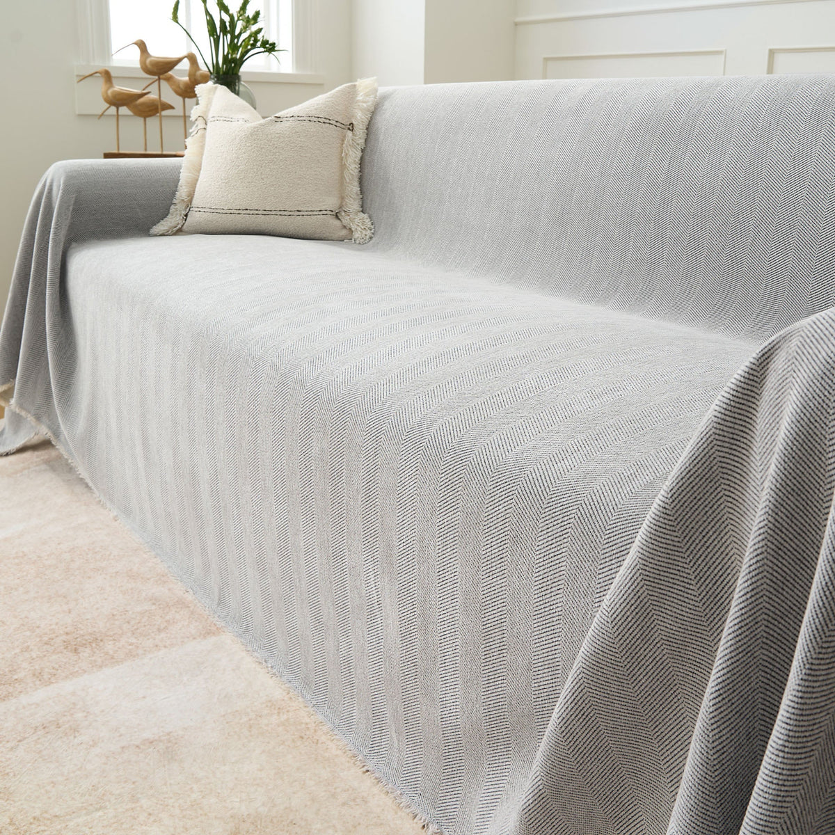 Fischgrätstruktur Sofabezug Haustierfreundlich Wasserabweisender Möbelschutz Textilgewebe Sofa Cover | Sansoti