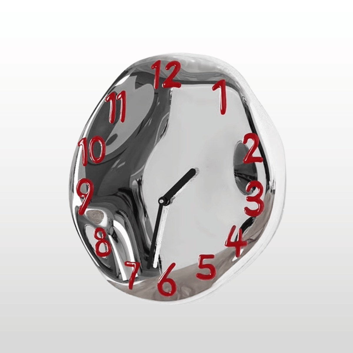 Round Ceramic Wall Clock with Chrome Finish 24cm Silent Movement Modern Design for Living Room and Office | Sansoti