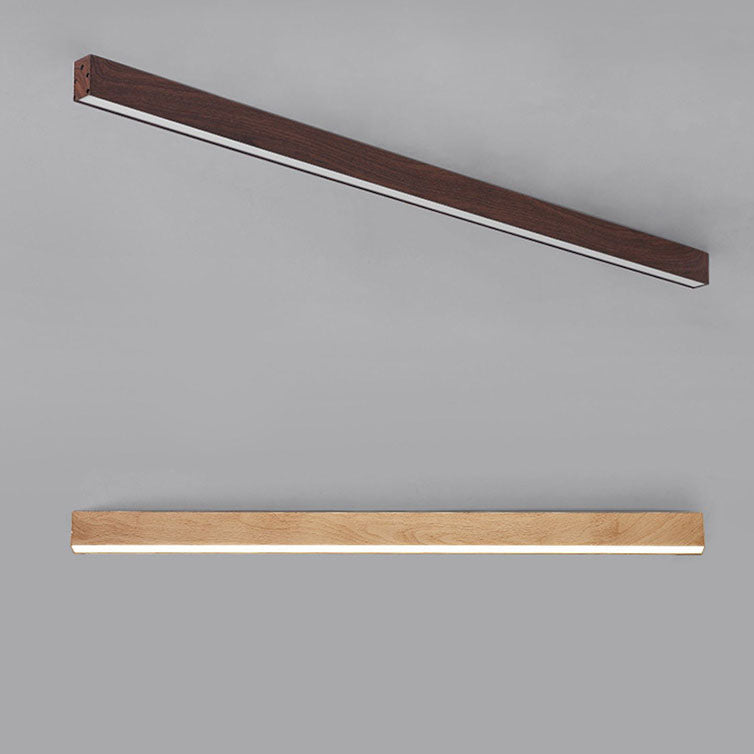LED Deckenleuchte Holz Länglich Aluminium Wohnzimmer Schlafzimmer 60cm 100cm 120cm Eingebaute LED Lichtleiste Holz Deckenlampe Japandi | Restfield
