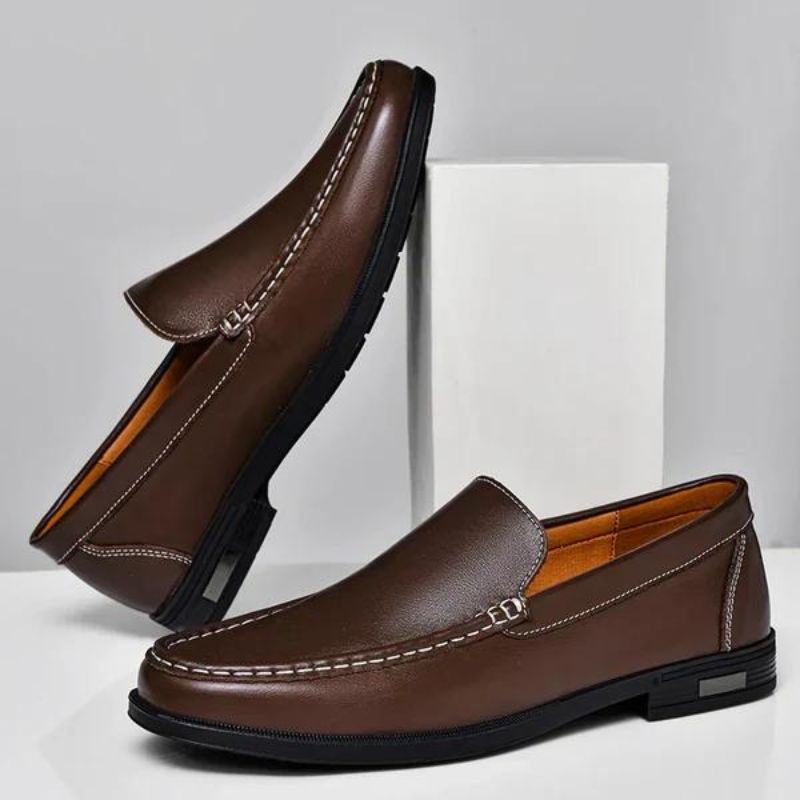 Herenslipper Italiaans Echt Leder Zwart Bruin Grijs Blauw Loafer 39-46 Klassiek Comfort Zakelijk Vrijetijd Tijdloos | Sansoti