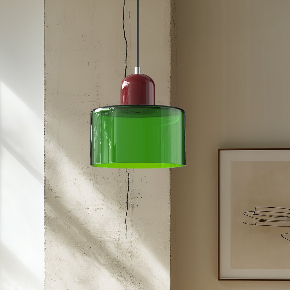 Glass Pendant Lamp Bauhaus Style Handwoven Finish Dining Room Living Room | Sansoti