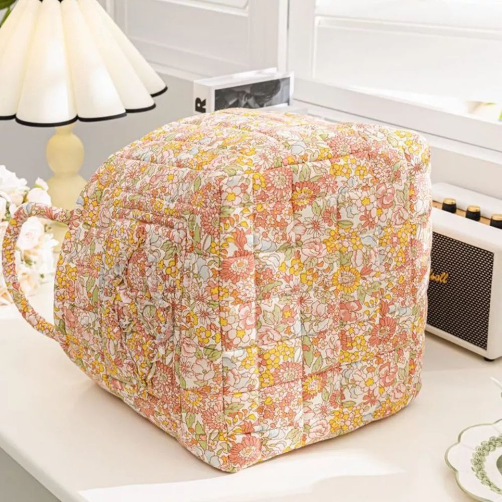 Canvas Opbergmand met Bloemenprint – Praktische Organizer voor Kleine Spullen en Schoenen | Sansoti