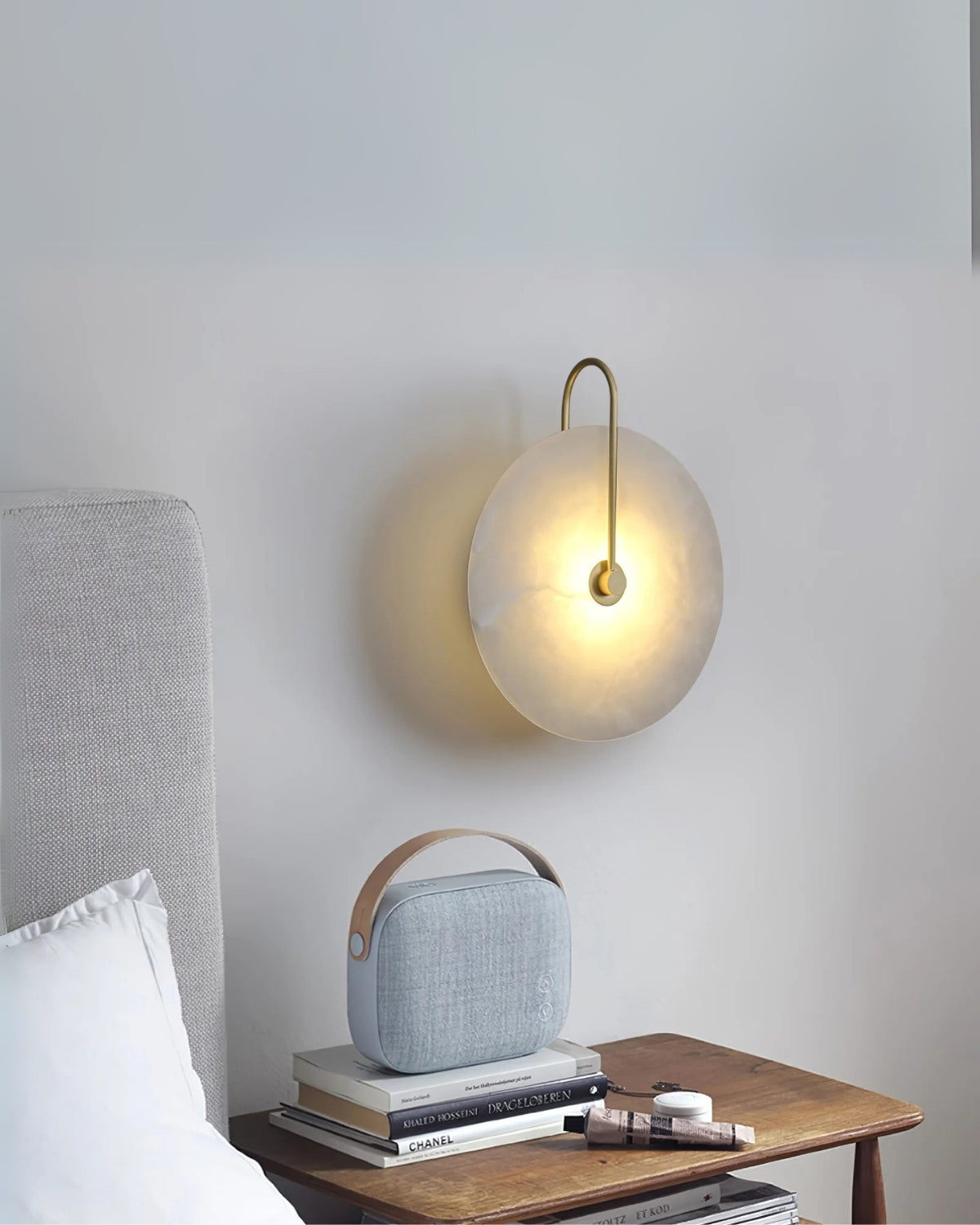 Ronde LED Wandlamp Acrylaat 20-25cm Zwart Goud Warm Licht Slaapkamer Hal | Sansoti