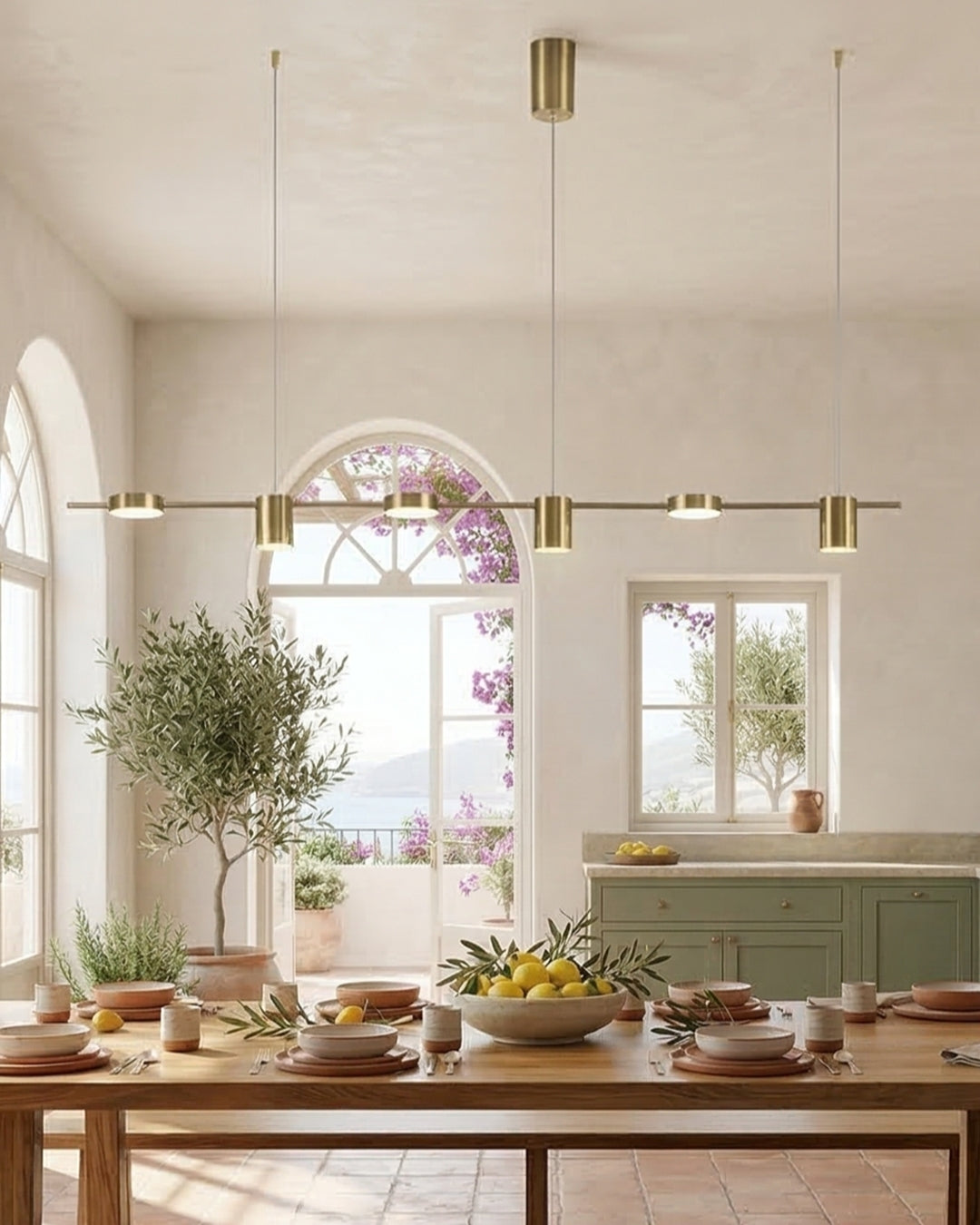 Lineaire LED Hanglamp Helios – Moderne Verlichting met Metaal en Acryl voor Eetkamer en Woonkamer | Sansoti