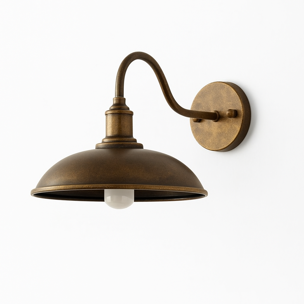 Buitenlamp Wandlamp Industrieel Vintage IJzer Kom Zwart 37cm LED | Sansoti