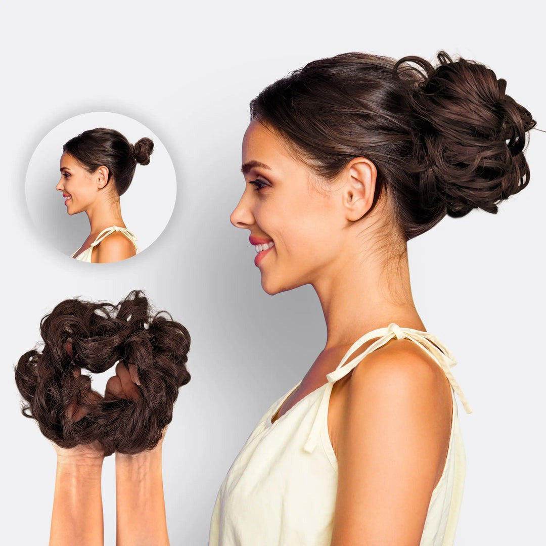 Haarextension Scrunchie Synthetisch Haar Volume Knot Elastiek Diverse Kleuren Haar Styling Accessoire Haaropsteek | Sansoti