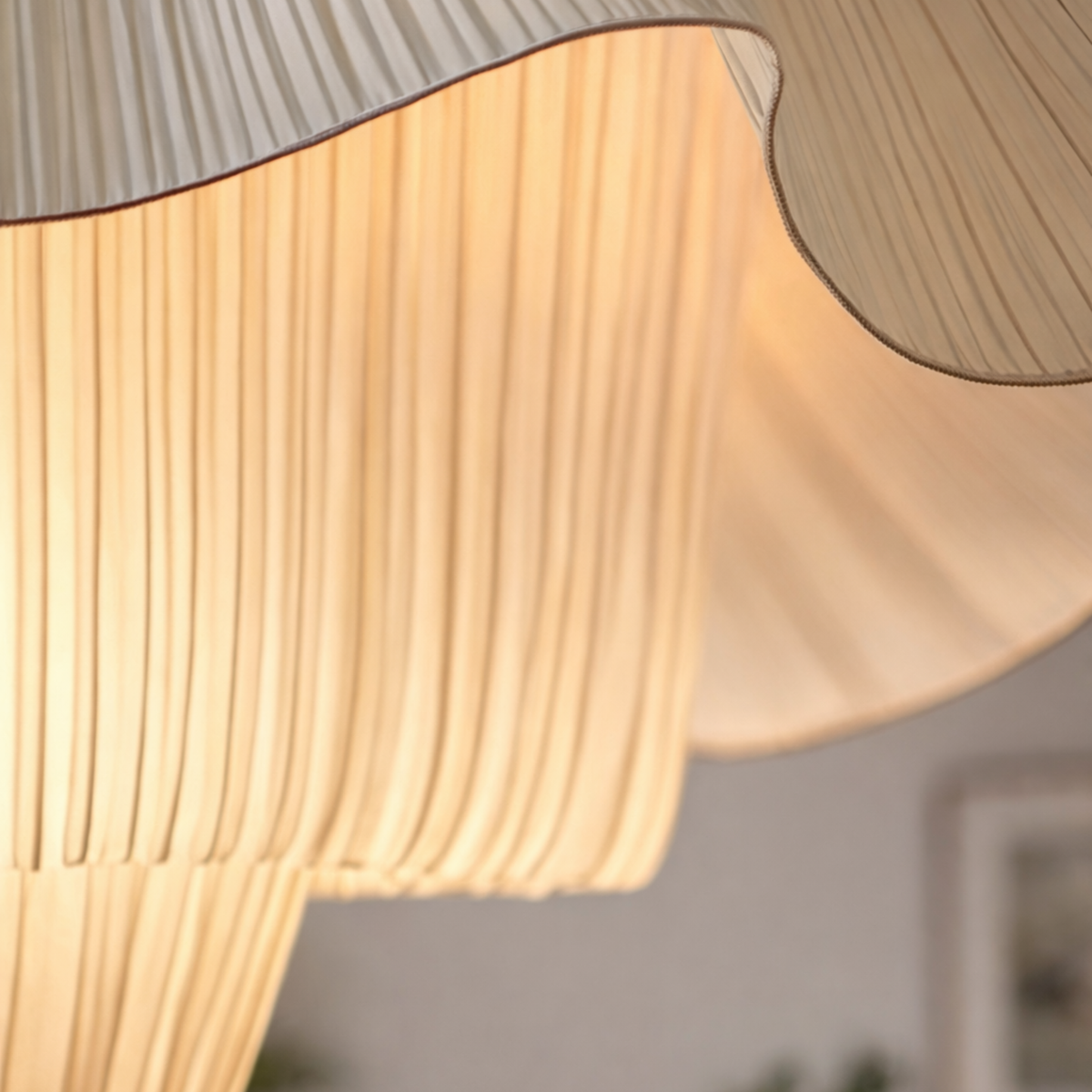Hanglamp Bloemvorm Crèmewit Textiel Organische Vorm Romantische Verlichting Slaapkamer Eetkamer Woonkamer | Sansoti