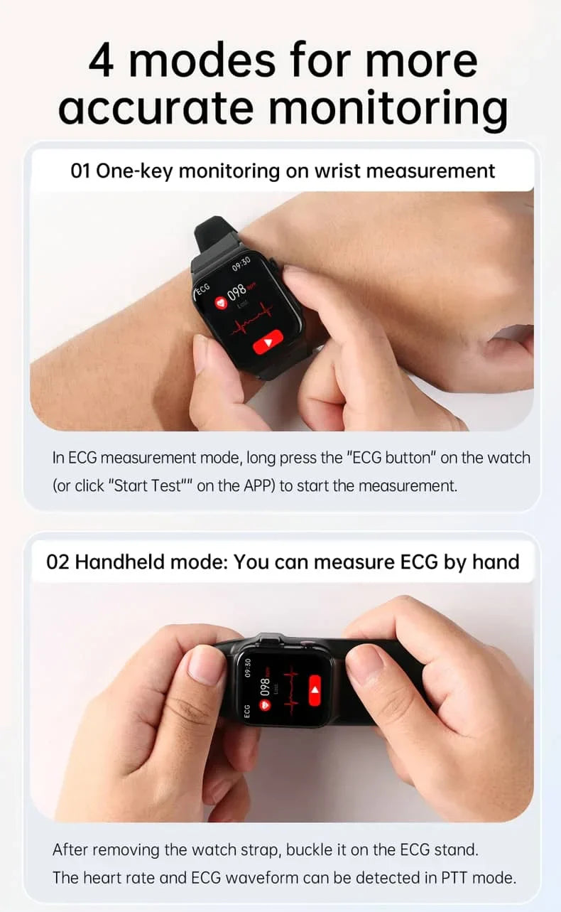 Geavanceerd Gezondheidshorloge met ECG en Bloedglucose Monitoring | Sansoti