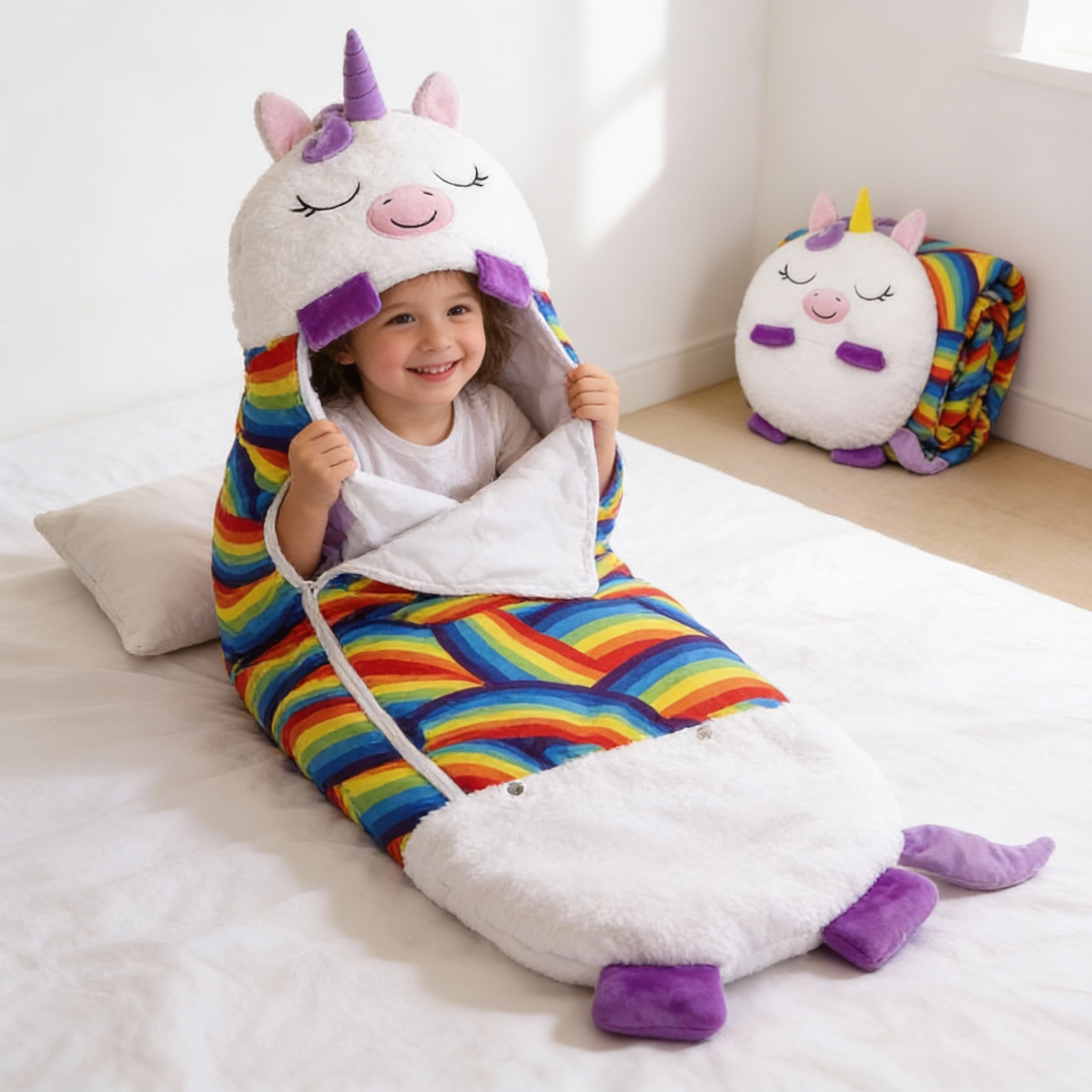 Foldable Children's Sleeping Bag in an Animal Shape – Soft and Cozy for Naps, Sleepovers, and Travel | Sansoti
