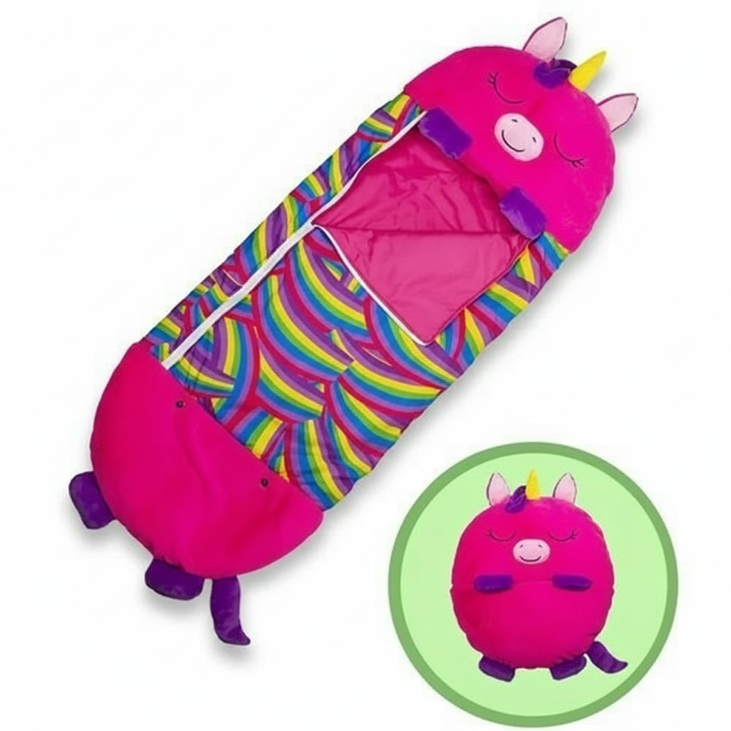 Opvouwbare Kinder Slaapzak met Dierenvorm – Zacht en Knus voor Dutjes, Overnachtingen en Reizen | Sansoti
