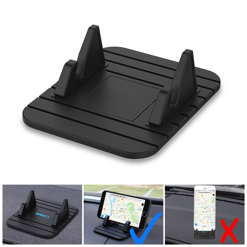 Anti-slip Telefoonhouder Dashboard Auto Siliconen Zuignap Zwart Roze GPS Navigatie Handsfree Veilig Rijden | Sansoti