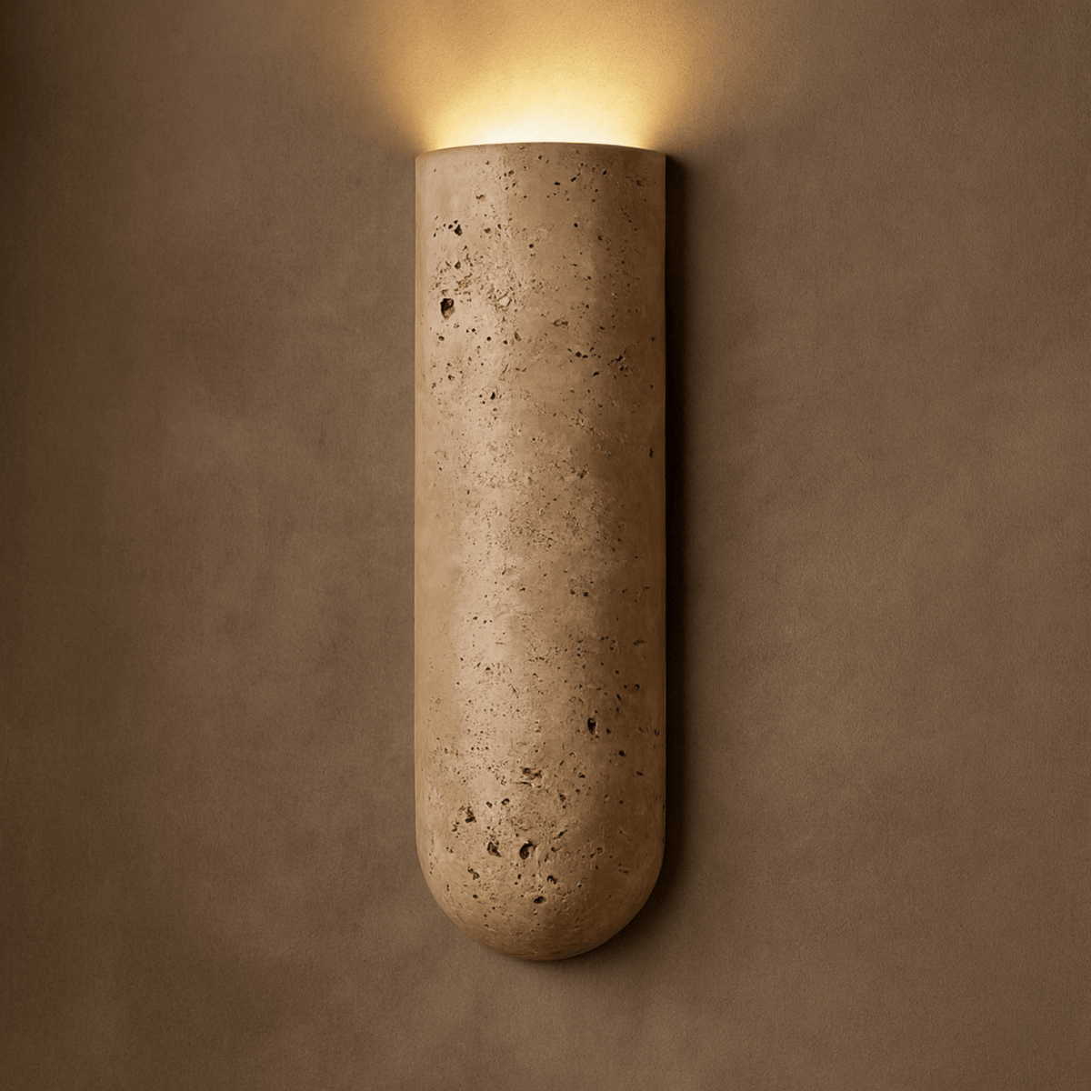 Wandleuchte aus Travertin-Naturstein mit LED G9, Beige, warmes Licht, Schlafzimmer, Flur, Wohnzimmer, Wandbeleuchtung | Sansoti