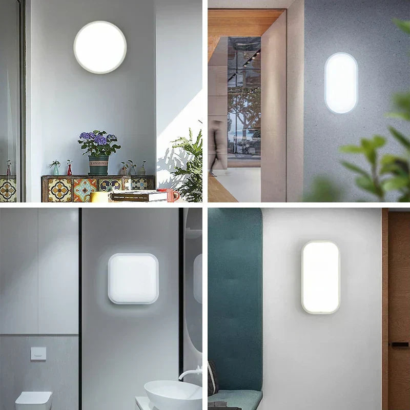 Waterproof Ceiling Lamp LED Round Oval Square for Bathroom Kitchen Balcony with Moisture-Resistant Housing | Sansoti