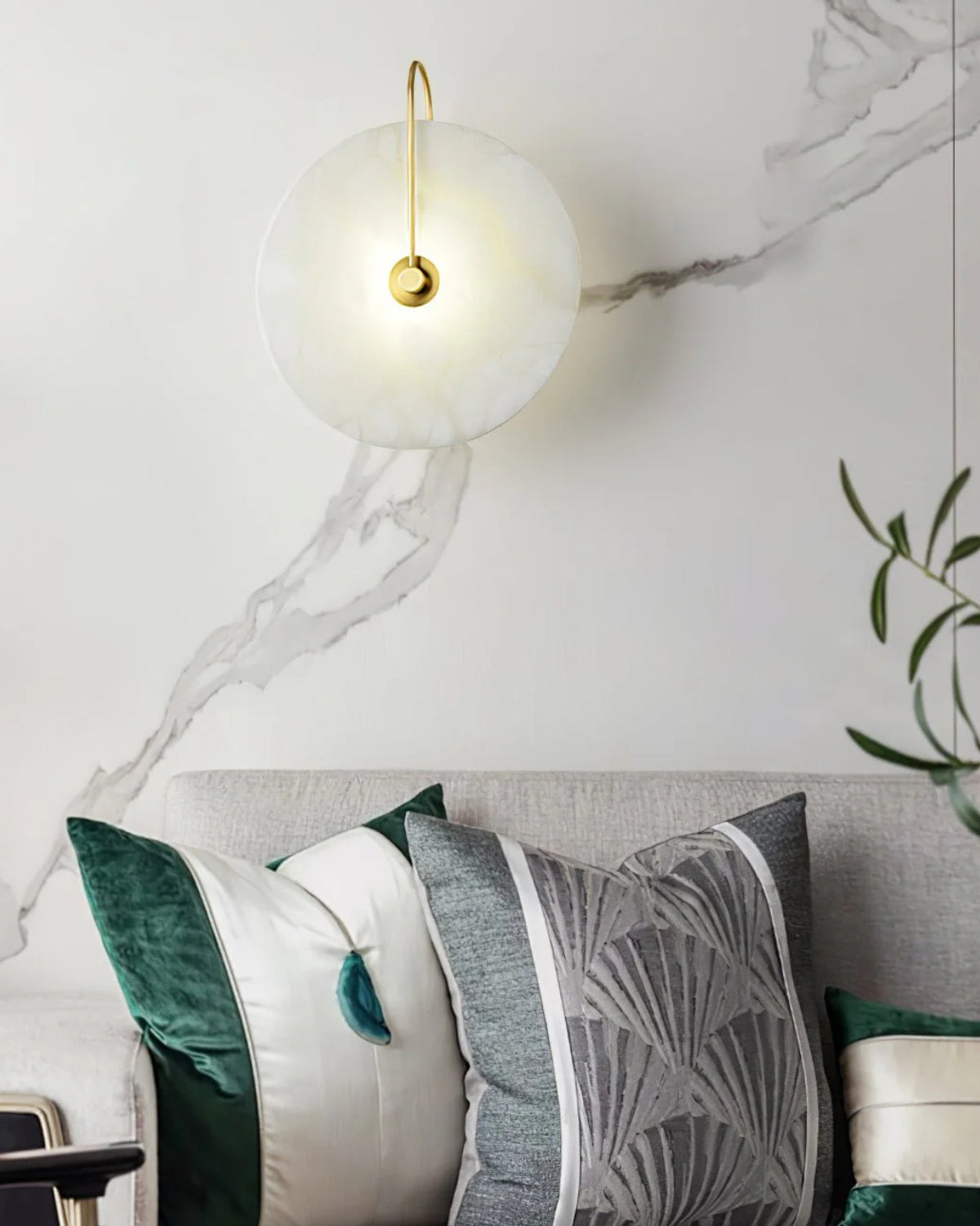 Ronde LED Wandlamp Acrylaat 20-25cm Zwart Goud Warm Licht Slaapkamer Hal | Sansoti