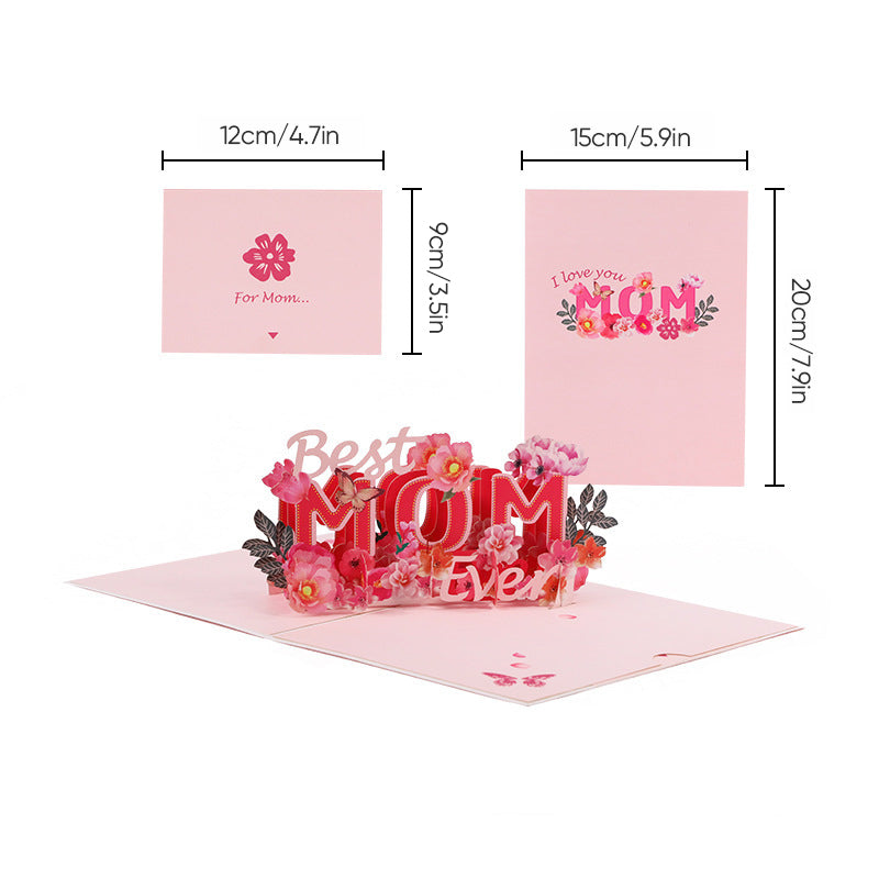 3D-Pop-up-Grußkarte mit Blumenmotiv für Muttertag, Geburtstag und Jubiläum - persönliches Geschenk und Grußkarte | Sansoti