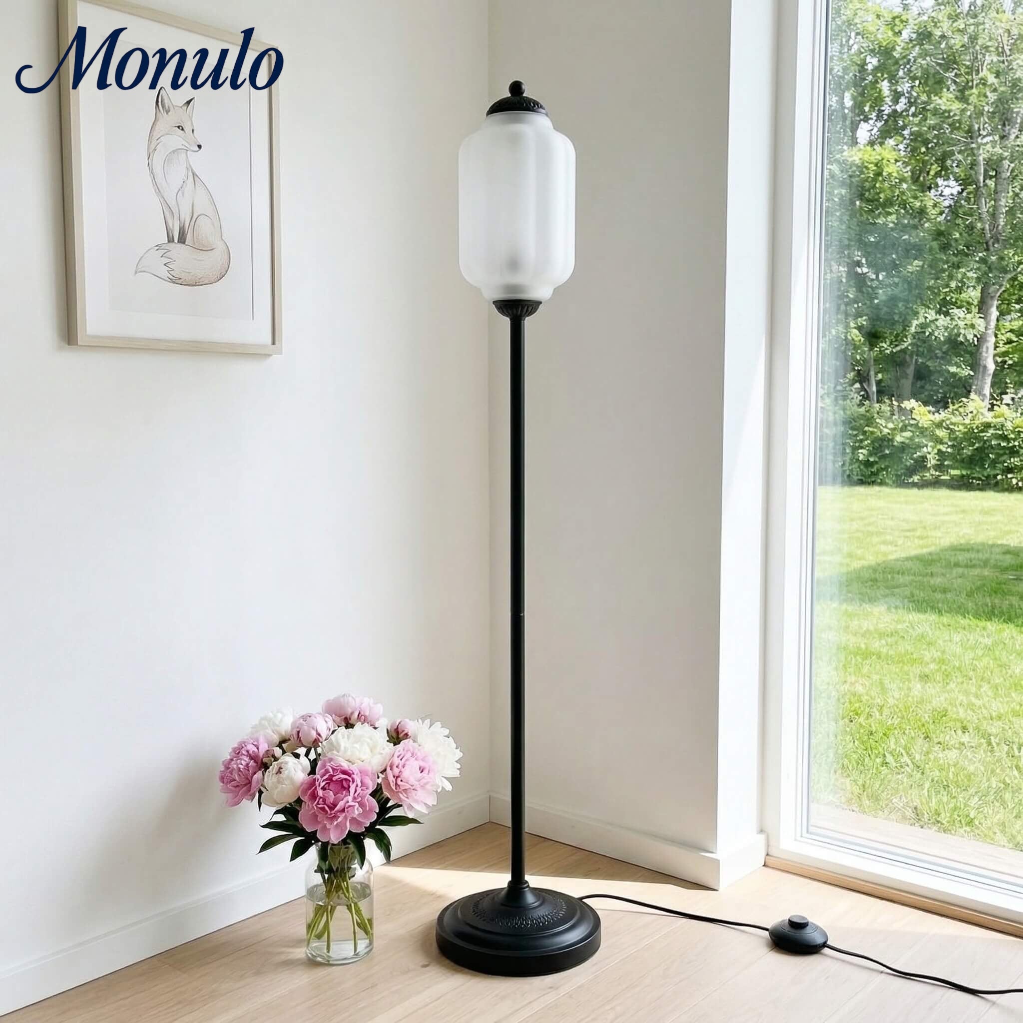 Decoratieve Glazen Pompoen Vloerlamp Retro Organische Stijl Woonkamer Staande Lamp | Sansoti