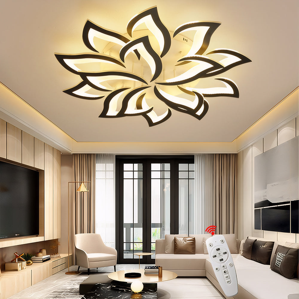 Lovela Flower Deckenleuchte LED 3200 Lumen Schwarz Wohnzimmer Schlafzimmer Design Deckenleuchte modern | Restfield