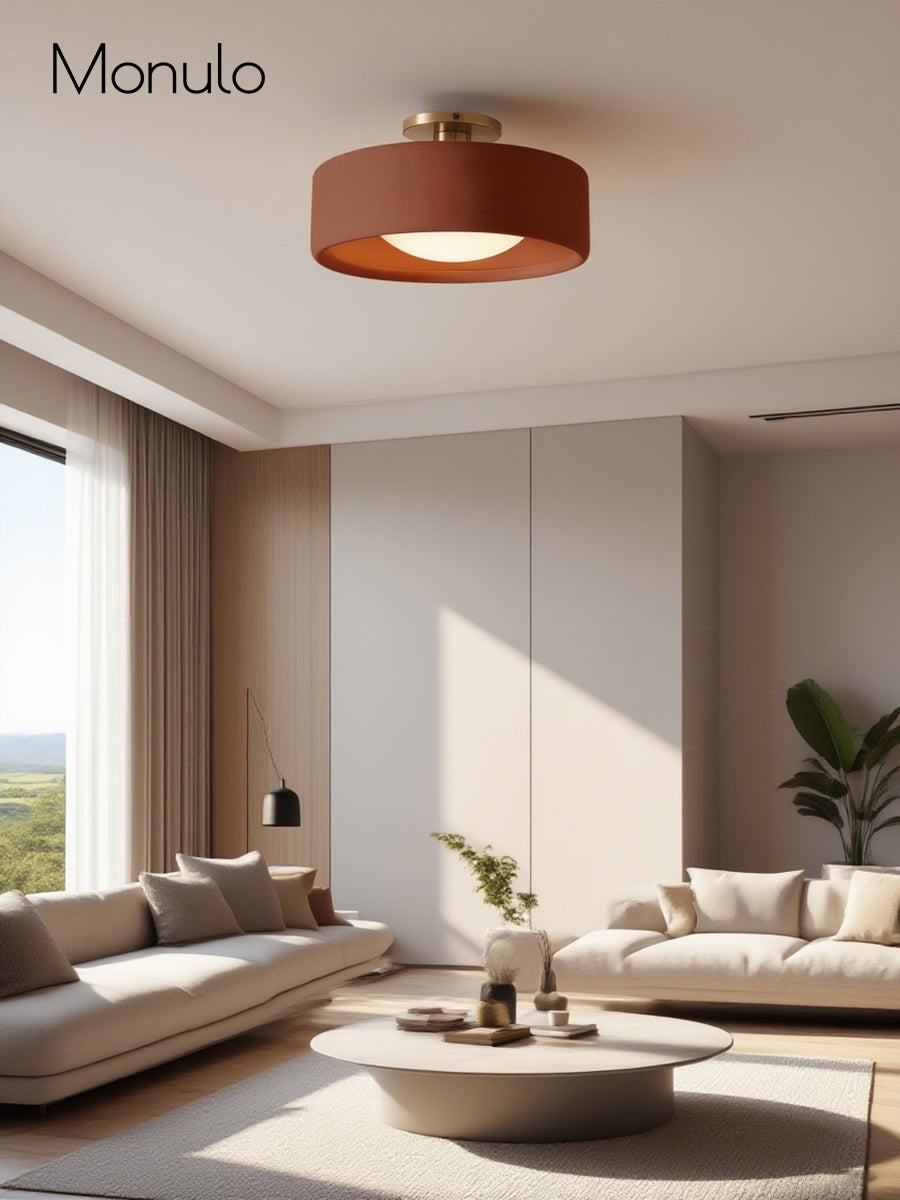 Porseleinen Plafondlamp met Strakke Montage – Moderne Lage Profiellamp Keramiek Opbouwverlichting | Sansoti